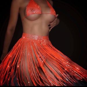 Custom made rhinestones skirt worn once